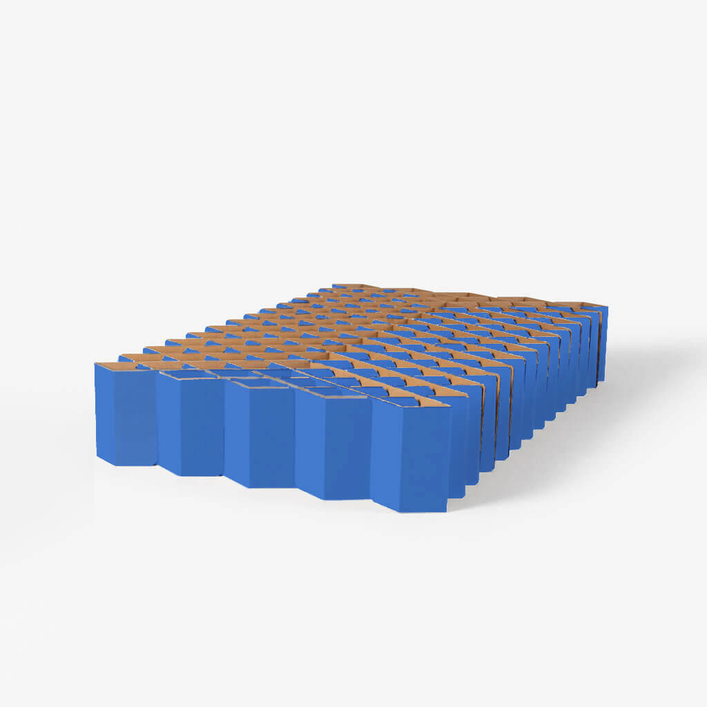 RIAB Bed 2.0 made of corrugated cardboard size M cornflower blue