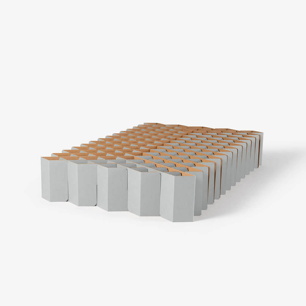 RIAB Bed 2.0 made of corrugated cardboard size M pebble grey