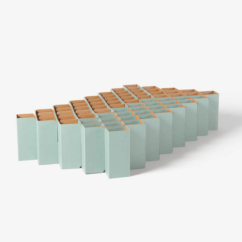 RIAB Bed 2.0 made of corrugated cardboard size S sage